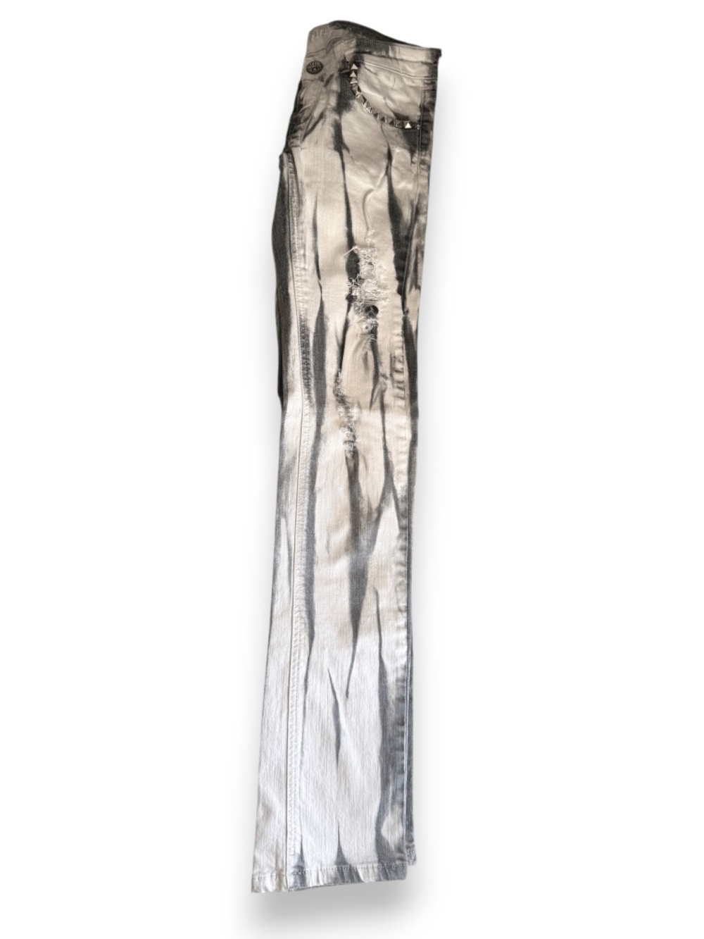 MACHINE gray tie-dye studded jeans size 0 - Picture 14 of 15